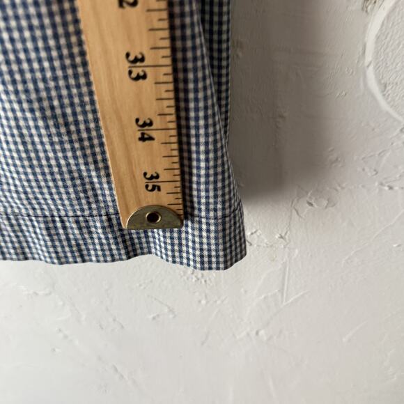 Garnet Hill Dress Vintage Cottage Medium‎ Blue Gingham Sleeveless Pockets - Picture 8 of 10